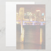 Abends Skyline von Miami, Florida Briefpapier (Vorne/Hinten)