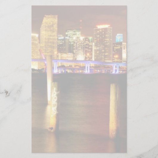 Abends Skyline von Miami, Florida Briefpapier (Vorderseite)