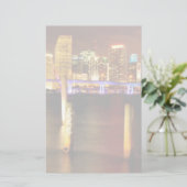 Abends Skyline von Miami, Florida Briefpapier (Stehend Vorderseite)