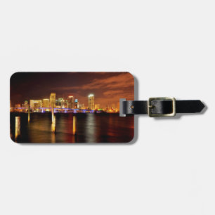 Abends Skyline von Miami, Florida Gepäckanhänger