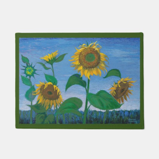 Abends-Sonnenblumen Fußmatte (Vorderseite)