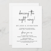 Abends tanzen, Hochzeitsfeiern Party im Hotel Einladung (Vorne/Hinten)