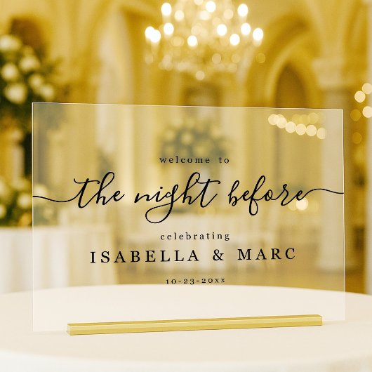 Abends vor Minimalistischer Probe Acrylschild