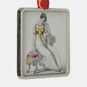 Abendskleid oder Hochzeitskleid, Modeplatte von Silbernes Ornament (Rechts)