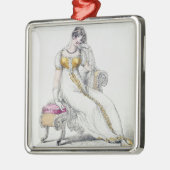 Abendskleid oder Hochzeitskleid, Modeplatte von Silbernes Ornament (Links)