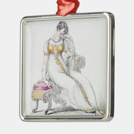 Abendskleid oder Hochzeitskleid, Modeplatte von Silbernes Ornament (Links)