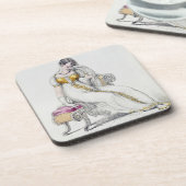 Abendskleid oder Hochzeitskleid, Modeplatte von Untersetzer (Linke Seite)