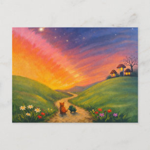 Abendspaziergang Postkarte