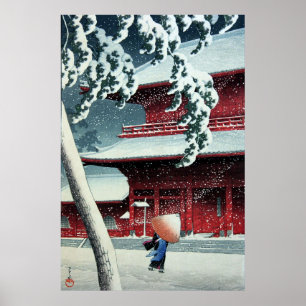 Abendsschnee am Edo-Fluss Hasui Kawase Poster