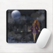 Abendstroll-gotisches Fantasieredhead-Mädchen Mousepad (Mit Mouse)