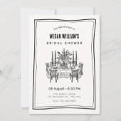 Abendtisch Brautparty Einladung (Vorderseite)