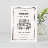 Abendtisch Brautparty Einladung (Stehend Vorderseite)