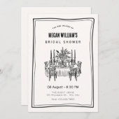 Abendtisch Brautparty Einladung (Vorne/Hinten)