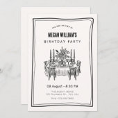 Abendtisch Geburtstag Einladung (Vorne/Hinten)