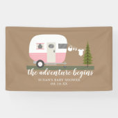 Abenteuer-Anhänger-Camper-Mädchen-Babyparty Banner (Horizontal)