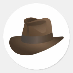 Abenteuer-Archäologe Fedora Hut - Vintage Runder Aufkleber