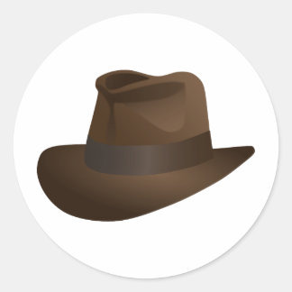 Abenteuer-Archäologe Fedora Hut - Vintage Runder Aufkleber
