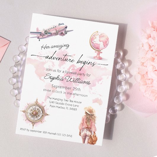 Abenteuer auf dem Party Weltreisen beginnt Einladung