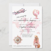 Abenteuer auf dem Party Weltreisen beginnt Einladung (Vorderseite)