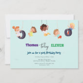 Abenteuer auf dem Seilpark Kindergeburtstag Einladung (Vorderseite)