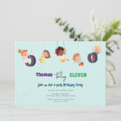 Abenteuer auf dem Seilpark Kindergeburtstag Einladung (Stehend Vorderseite)