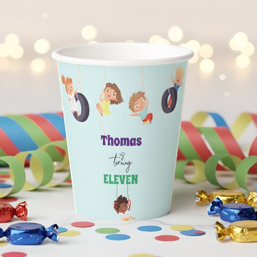 Abenteuer auf dem Seilpark Kindergeburtstag Pappbecher