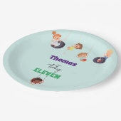 Abenteuer auf dem Seilpark Kindergeburtstag Pappteller (Schrägansicht)