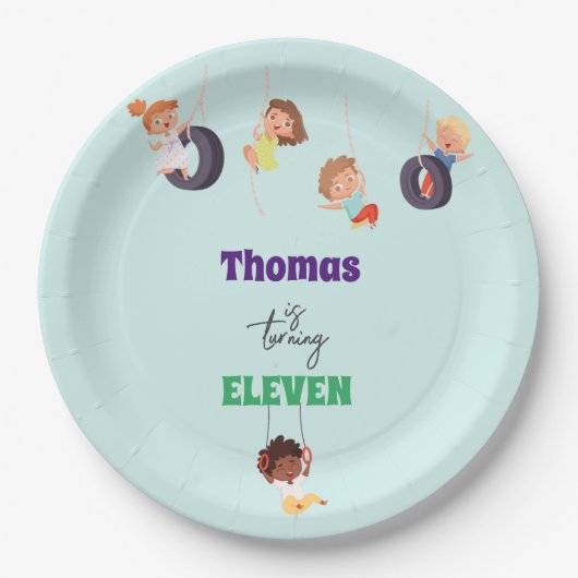 Abenteuer auf dem Seilpark Kindergeburtstag Pappteller (Vorderseite)