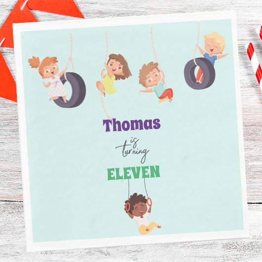 Abenteuer auf dem Seilpark Kindergeburtstag Serviette