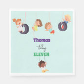 Abenteuer auf dem Seilpark Kindergeburtstag Serviette (Vorderseite)