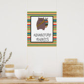 Abenteuer Awaits Boho Bear Kinderzimmer Art Poster (Küche)