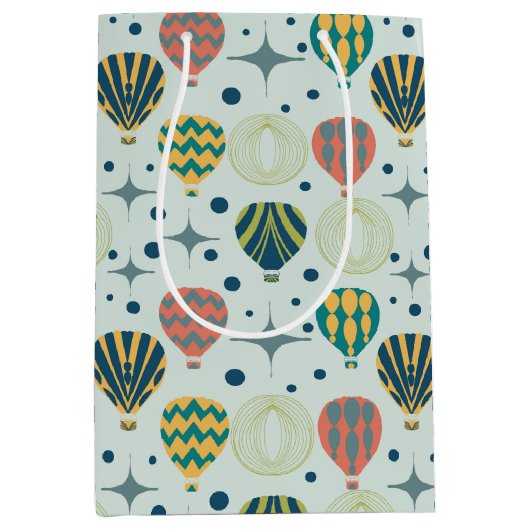 Abenteuer Awaits Hot Air Ballon Blue Mittlere Geschenktüte (Vorderseite)