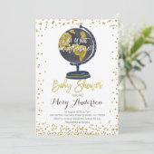 Abenteuer-Babyparty-Einladungs-Junge Einladung (Stehend Vorderseite)