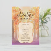 Abenteuer Begin Rocky Mountain Hochzeit in Urlaubs Einladung (Stehend Vorderseite)