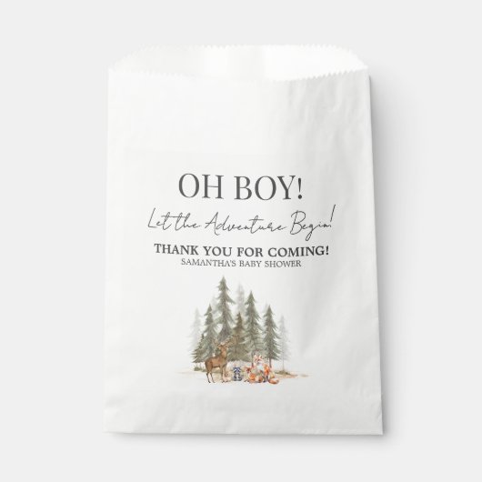 Abenteuer Beginn Baby Shower Geschenktütchen (Vorderseite)