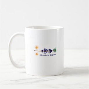 Abenteuer beginnen kaffeetasse