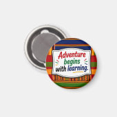 Abenteuer beginnen mit Lernen Magnet (Vorderseite/Rückseite)