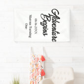 Abenteuer beginnt 1. Geburtstag Name Datum einfach Banner (Insitu)