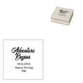 Abenteuer beginnt 1. Geburtstag Name Datum einfach Gummistempel (Stempel)