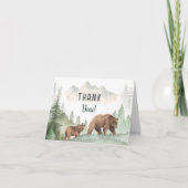 Abenteuer beginnt Baby Shower Bär gefaltete Danke  (Vorderseite)