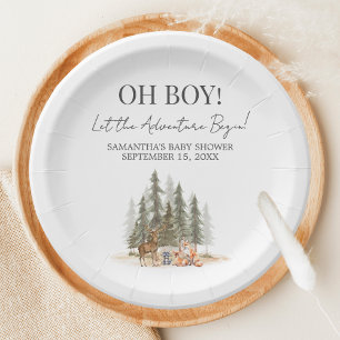 Abenteuer Beginnt Baby Shower Pappteller