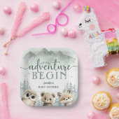 Abenteuer Beginnt Baby Shower Waldberg Pappteller (Party)