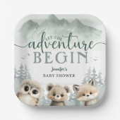 Abenteuer Beginnt Baby Shower Waldberg Pappteller (Vorderseite)