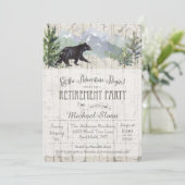 Abenteuer beginnt Bear Retirement Einladung (Stehend Vorderseite)