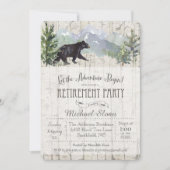 Abenteuer beginnt Bear Retirement Einladung (Vorderseite)