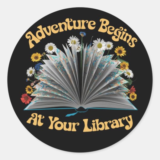 Abenteuer beginnt bei der Sommerlesung Ihrer Bibli Runder Aufkleber (Vorderseite)
