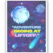 Abenteuer beginnt bei einem isolierten Schuster Aufkleber (Vorderseite)