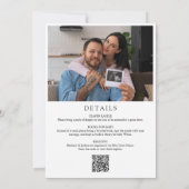 Abenteuer Beginnt Berg Foto QR Code Baby Shower Einladung (Rückseite)