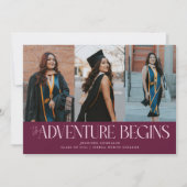 Abenteuer beginnt Cranberry Grad Multi Foto Ankündigung (Vorderseite)