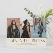 Abenteuer beginnt Creme Grad Multi Foto Ankündigung (Stehend Vorderseite)